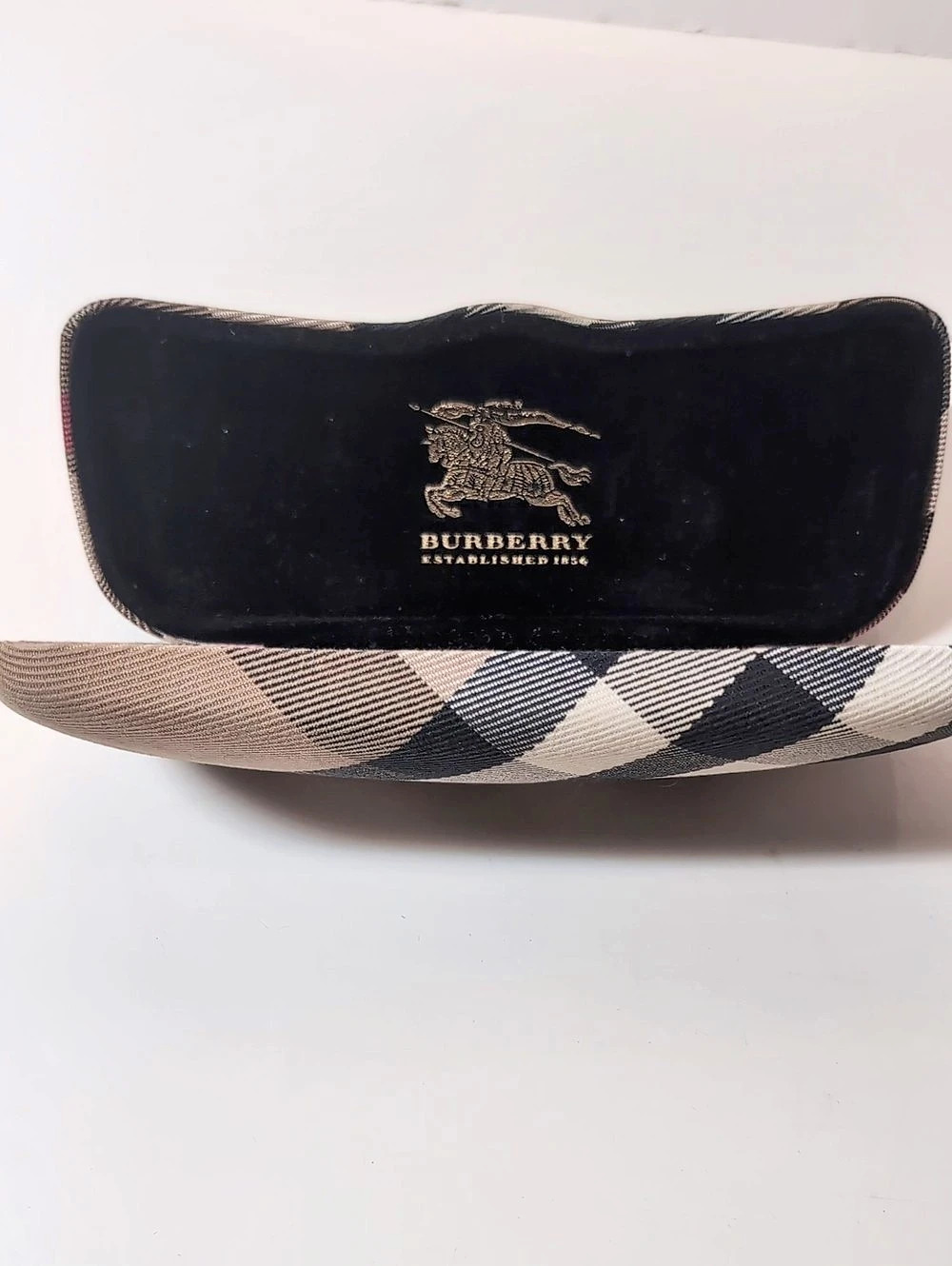 Burberry Nova Check Hard Eyeglass/Sunglasses Case Beige & Black